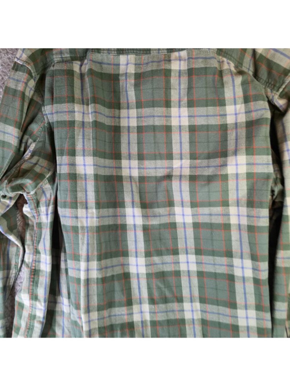 Duluth Trading Co Mens 3XL Green Plaid Button-Front Shirt 100% Cotton Dual Chest - Picture 9 of 9